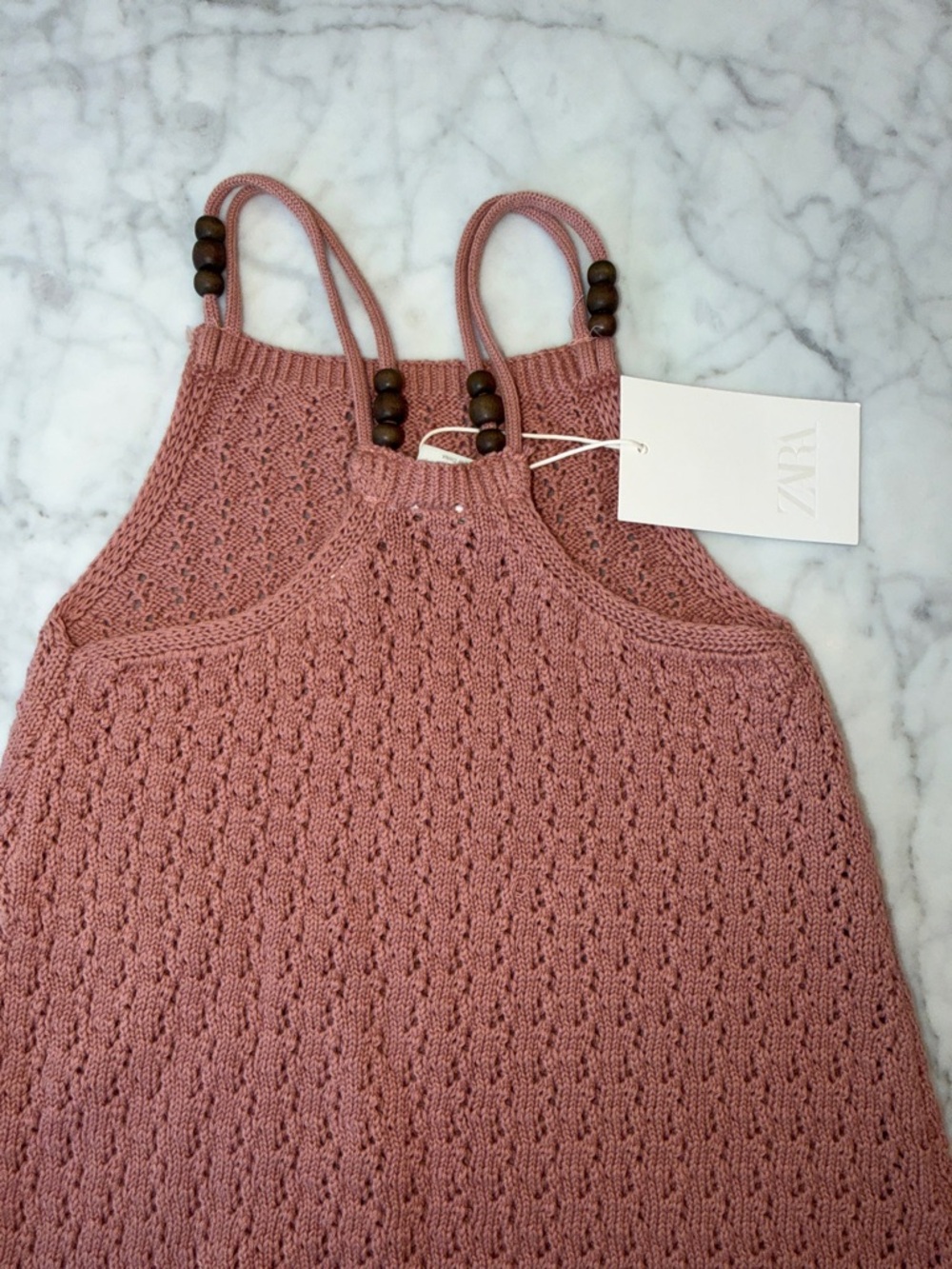 NWT Zara Pink Knit Halter Kids Dress 4Y - Picture 3 of 5